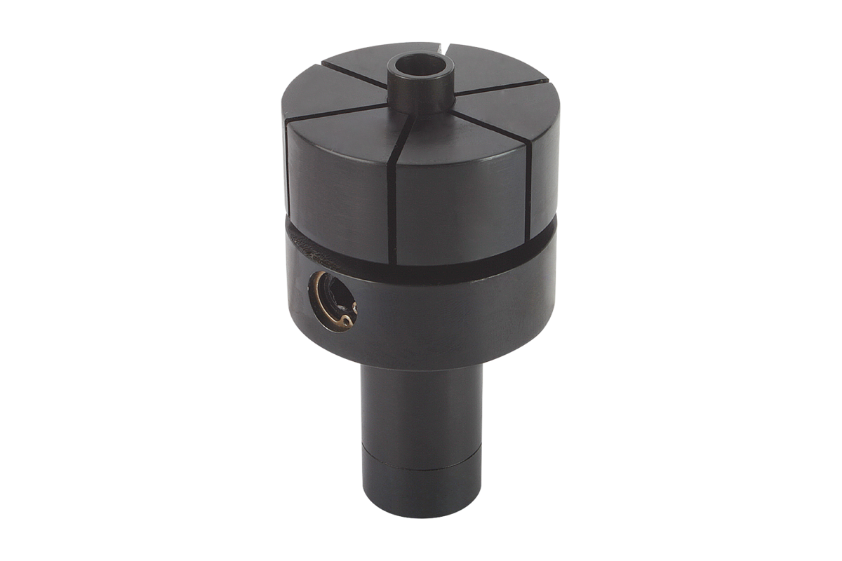 Mandriles de sujeción con sujeción lateral, forma B con vástago de sujeción para tornos