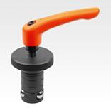 Cilindros de posicionamiento Ball Lock de acero con palanca de apriete