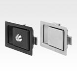 Cierres a presión de acero o acero inoxidable con empuñadura, abatibles, instalación con abrazadera de montaje