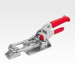 Dispositivos de sujeción de cazoleta de acero o acero inoxidable, horizontales con placa de retención y bloqueo de seguridad hasta 9000N