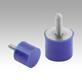 Topes de goma de acero inoxidable, tipo D, cilíndricos con rosca exterior azules conforme con FDA