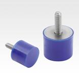Topes de goma de acero inoxidable, tipo D, cilíndricos con rosca exterior azules conforme con FDA