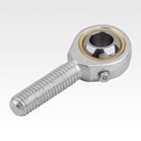 Vástagos articulados con cojinete de deslizamiento, rosca exterior, acero, DIN ISO 12240-1, se pueden lubricar posteriormente