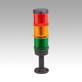 Columnas de señalización, LED verde, amarillo, rojo, Ø70 mm equipo completo, forma B