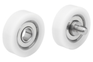 Rodillos guía cilíndricos de plástico sin y con pernos de acero inoxidable