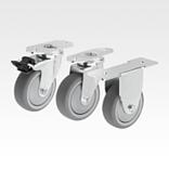 Rodillos guía y ruedas fijas de acero para aparatos, superficie de rodadura de TPE para perfiles de aluminio