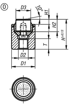 Soportes con bola oscilante con junta tórica e insertos intercambiables, forma O, inserto de acero inoxidable con superficie de diamante