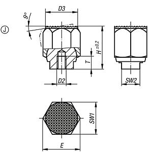 Soportes con bola oscilante, con retrogiro automático, forma J, con soporte de ajuste, bola aplanada, con acanaladura