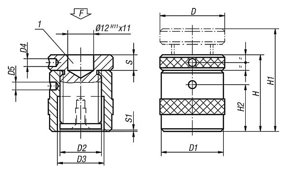 Bloques de atornillar con soporte plano, acero