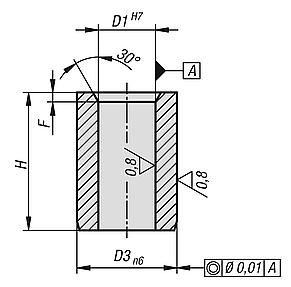 Casquillos receptores para perno de alojamiento