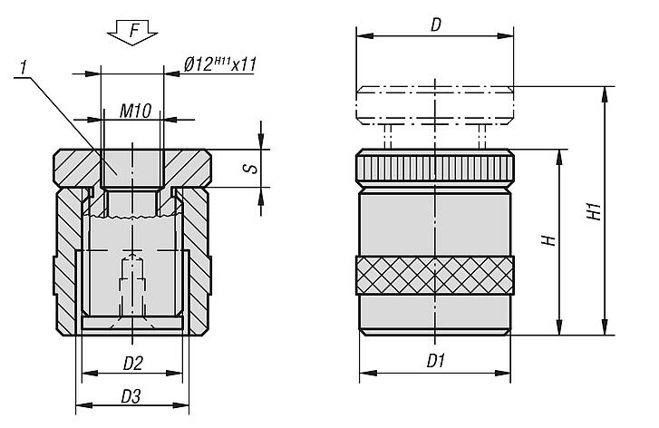 Bloques de atornillar con soporte plano, aluminio