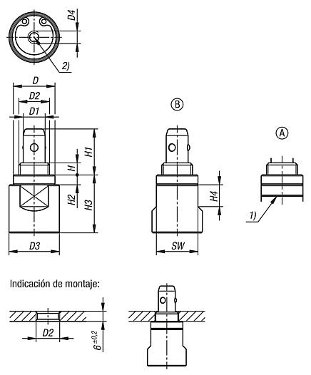 Cilindros de posicionamiento de acero inoxidable, neumáticos