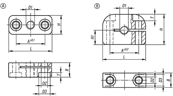 Piezas de retención de aluminio