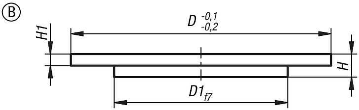 Brida de centrado de acero, forma B