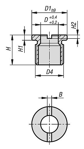 Casquillos receptores de acero inoxidable para cilindro de posicionamiento, neumáticos