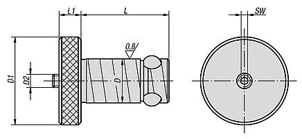 Cilindros de posicionamiento de acero inoxidable Ball Lock