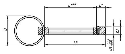 Pernos enchufables de acero con ojo de llave de acero inoxidable