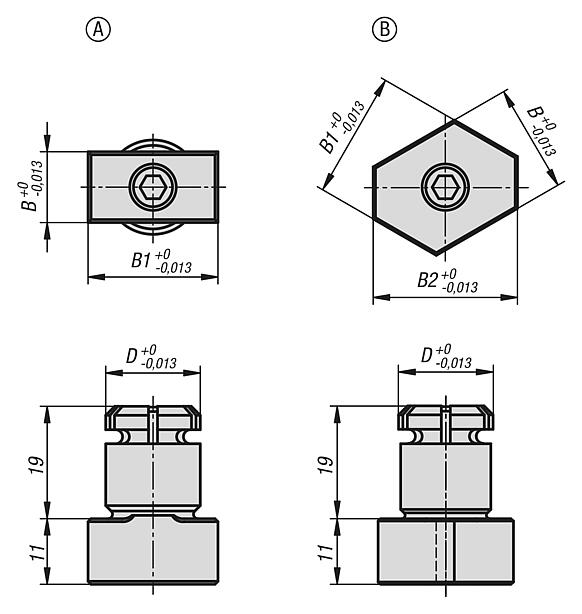 Bulones de posicionamiento extensibles