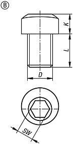 Tornillos de repuesto para tornillos excéntricos de sujeción, forma B