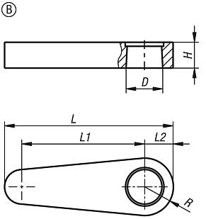 Brazo de sujeción para dispositivo de sujeción pivotante hidráulico, forma B