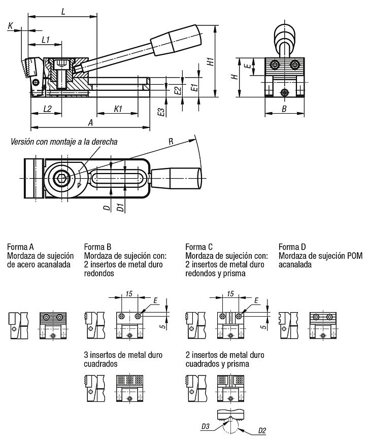 Dispositivos de sujeción con leva