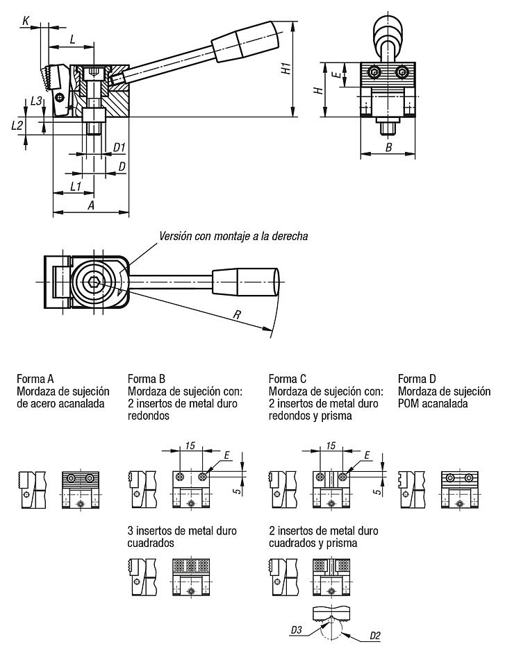 Dispositivos de sujeción con leva