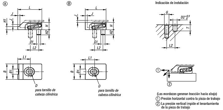 Dispositivos de sujeción planos