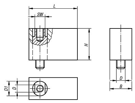 Bloques verticales con perno de tracción