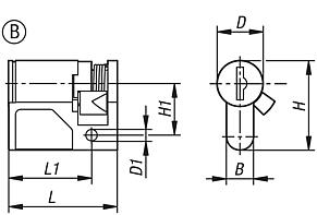 Semicilindros de perfil para palancas basculantes, forma B