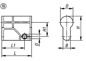 Semicilindros de perfil para palancas basculantes, forma N