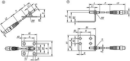 Sensores de estado de acero inoxidable con soporte para dispositivos de sujeción rápida