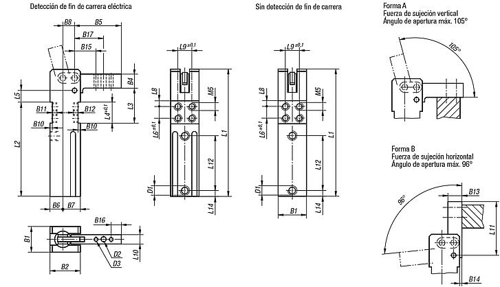 Dispositivos de sujeción mini