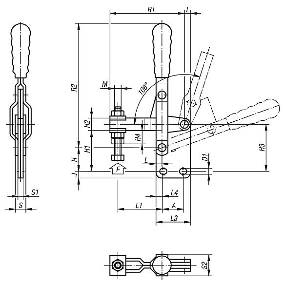 Dispositivos de sujeción rápida verticales con pie vertical