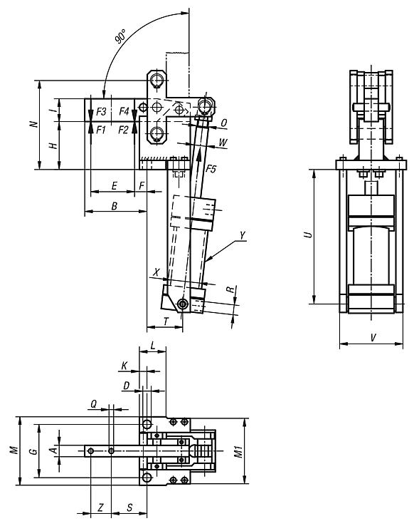 Dispositivos de sujeción neumáticos verticales con ampliación de cilindro vertical
