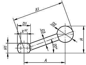 Empuñaduras esféricas DIN 6337 con agujero de referencia