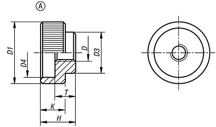 Tuercas moleteadas de acero y acero inoxidable DIN 6303, pulgadas