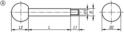 Barras de empuñadura, forma A, pulgadas