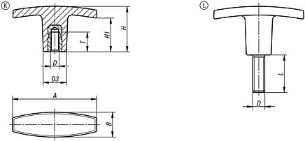 Empuñaduras en T