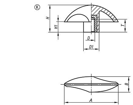 Empuñaduras de mariposa con rosca interior