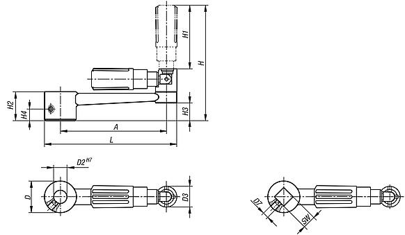 Manivelas de mano de acero inoxidable con empuñadura cilíndrica plegable