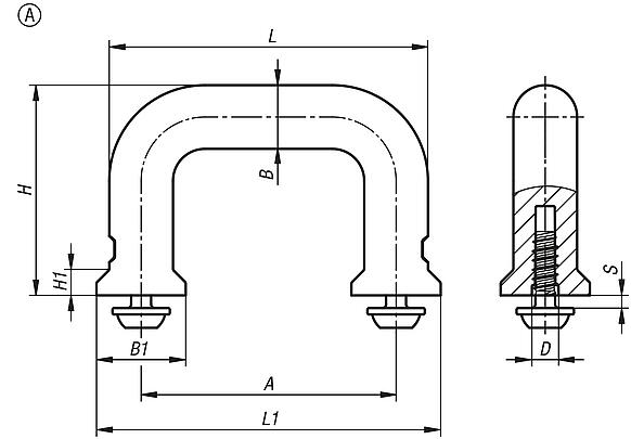 Empuñaduras de dedos de plástico, redondas, forma A, con collar