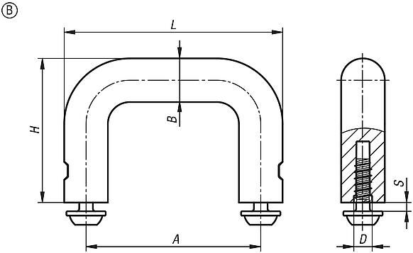 Empuñaduras de dedos redondas de plástico, forma B, sin collar