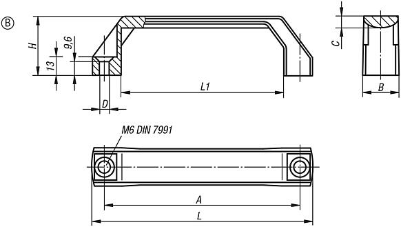 Empuñaduras curvas, forma B