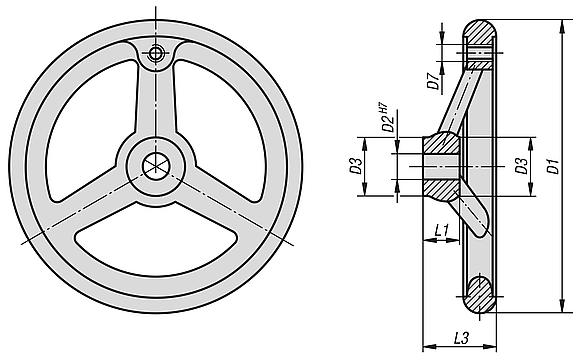 Volantes DIN 950, de acero inoxidable