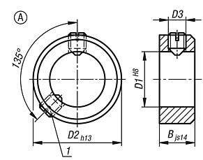 Anillos de regulación DIN 705, acero inoxidable, forma A, ranura