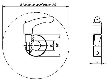 Anillos de sujeción ranurados con palanca de sujeción