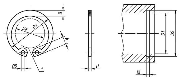 Circlips para perforaciones DIN 472