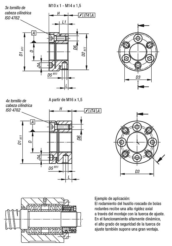 Tuercas de ajuste