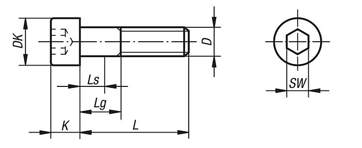 Tornillos de cabeza cilíndrica con hexágono interior, DIN EN ISO 4762 ampliada, acero inoxidable