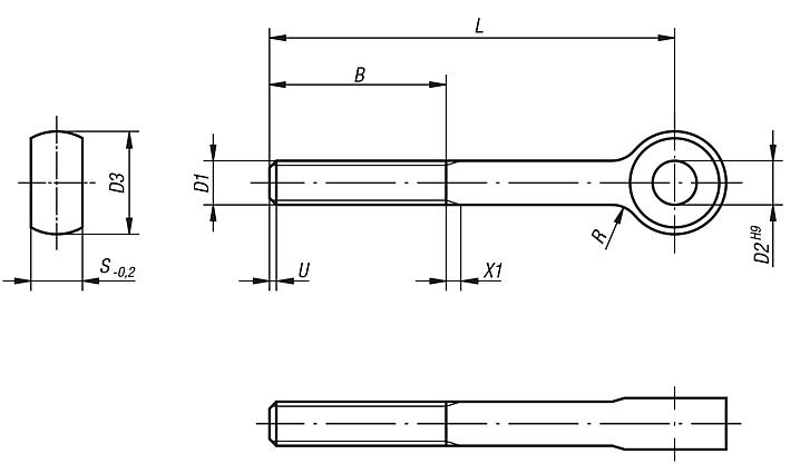 Tornillos de ojo DIN 444, forma B